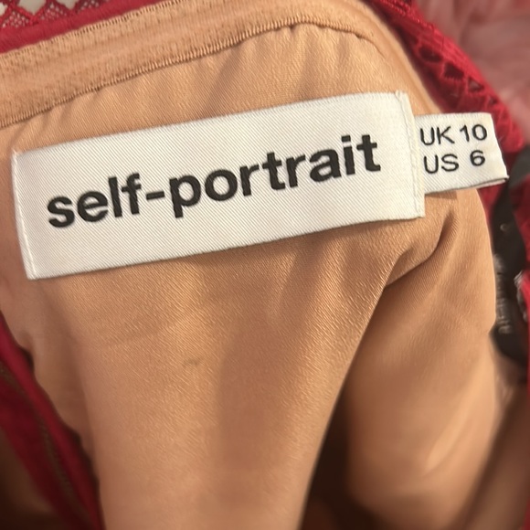 self portrait red lace dress size 6 worn once - Picture 3 of 3